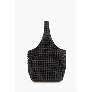 NEW CLARE V. women's bando tote bag in black knot woven leather
